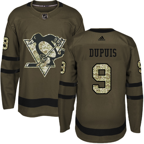 Adidas Penguins #9 Pascal Dupuis Green Salute to Service Stitched Youth NHL Jersey - Click Image to Close